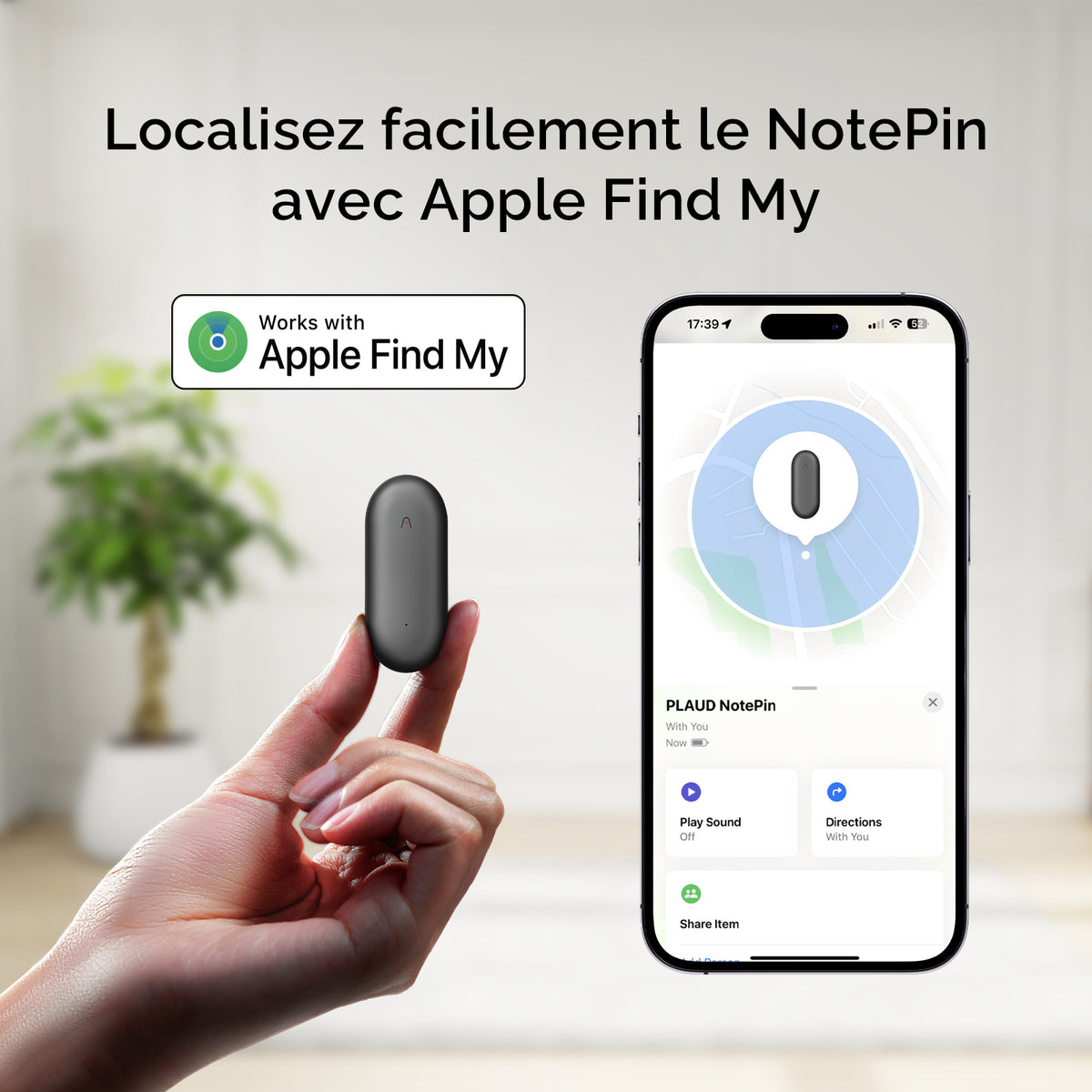 PLAUD NotePin Enregistreur vocal AI portable