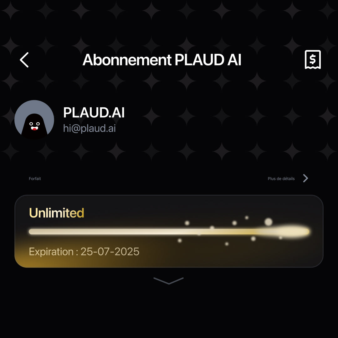 Abonnement annuel illimité PLAUD AI