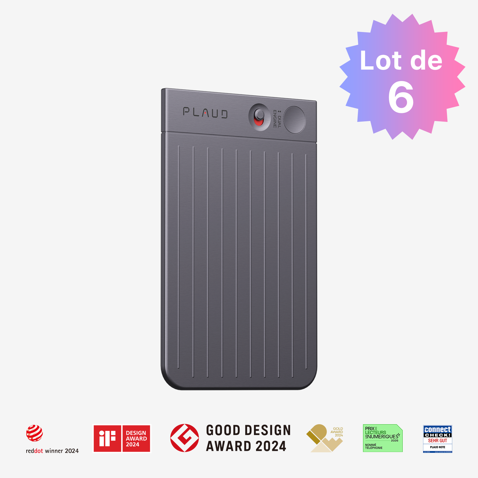 Enregistreur vocal PLAUD NOTE AI | Lot de 6